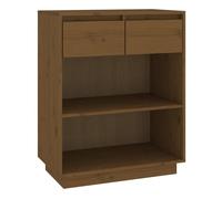Vidaxl mesa consola de madera maciza de pino marrón miel 60x34x75 cm
