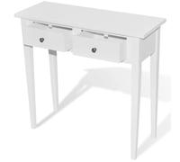 Mesa consola tocador con dos cajones blancos