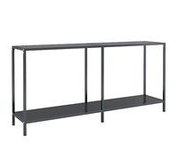 vidaXL Mesa Consola Entrada Acento Pasillo Vestíbulo Recibidor Auxiliar Decoración Hogar Casa Escritorio Vidrio Templado Negro 160x35x75,5 cm