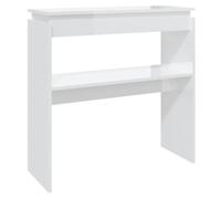 vidaXL Mesa Consola Entrada Acento Pasillo Vestíbulo Recibidor Auxiliar Decoración Hogar Casa Escritorio de Contrachapada Blanco Brillante 80x30x80 cm