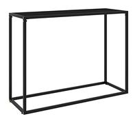 vidaXL Mesa Consola Entrada Pasillo Recibidor Vestíbulo Auxiliar Decoración Hogar Casa Escritorio Mueble Vidrio Templado Negro 100x35x75 cm