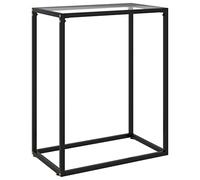 vidaXL Mesa Consola Entrada Pasillo Vestíbulo Recibidor Auxiliar Decoración Hogar Escritorio Mueble Vidrio Templado Transparente 60x35x75 cm