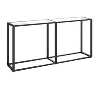 vidaXL Mesa Consola Entrada Pasillo Vestíbulo Recibidor Mesita Auxiliar Decoración Hogar Casa Escritorio Vidrio Templado Transparente 160x35x75,5 cm