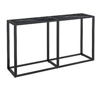 vidaXL Mesa Consola Entrada Pasillo Vestíbulo Recibidor Mesita Auxiliar Decoración Hogar Casa Escritorio Vidrio Templado Mármol Negro 140x35x75,5cm