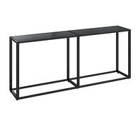 vidaXL Mesa Consola Entrada Pasillo Vestíbulo Recibidor Mesita Auxiliar Decoración Hogar Casa Escritorio Vidrio Templado Negro 180x35x75,5 cm