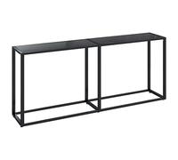 Mesa consola vidrio templado negro 180x35x75,5 cm