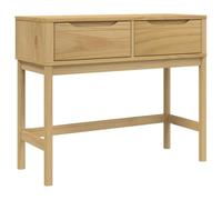 vidaXL Mesa Consola Floro Madera Maciza de Pino marrón 89,5x36,5x73 cm, Mesa de sofá, Mesa de Pasillo, Mesa detrás del sofá, Mesa de Pasillo