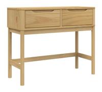 vidaXL Mesa Consola Floro Madera Maciza de Pino marrón 89,5x36,5x73 cm, Mesa de sofá, Mesa de Pasillo, Mesa detrás del sofá, Mesa de Pasillo