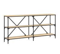 Mesa consola hierro madera ingeniería roble Sonoma 160x30x75 cm
