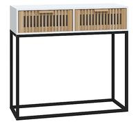 vidaXL Mesa Consola Hierro y Madera contrachapada Blanco 80x30x75 cm