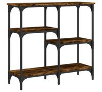 vidaXL Mesa Consola Madera de ingeniería Roble Ahumado 80x29x75 cm