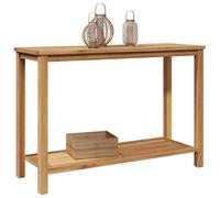 vidaXL Mesa Consola Marrón 110 x 40 x 45 cm Madera de Teca Maciza, Mesa Consola de Jardín, Almacenamiento Exterior Moderno, Madera de Tejo Duradera para Patio y Diseño Elegante