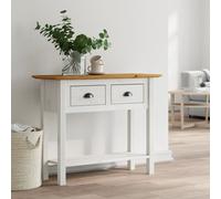 vidaXL Mesa Consola, Mesita Auxiliar con Almacenaje, Mesa de Sofá, Mueble para Salón Pasillo Recibidor Entrada, Madera Maciza de Pino Marrón