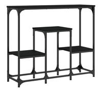 vidaXL Mesa Consola, Mesita Auxiliar con Almacenaje, Mesa de Sofá, Mesa para Salón Pasillo Entrada Recibidor, Madera de Ingeniería Negra