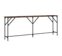 vidaXL Mesa Consola, Mesita con Patas Ajustables, Mesa Auxiliar de Sofá, Mesa para Salón Pasillo Entrada, Madera de Ingeniería Roble Ahumado