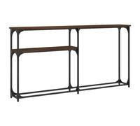 vidaXL Mesa Consola, Mesita de Sofá con Almacenaje, Mesa Auxiliar, Mesa para Pasillo Salón Entrada Recibidor, Madera de Ingeniería Marrón Roble
