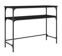 vidaXL Mesa Consola, Mesita de Sofá con Almacenaje, Mesa Auxiliar, Mesa para Pasillo Salón Entrada Recibidor, Madera de Ingeniería Negra