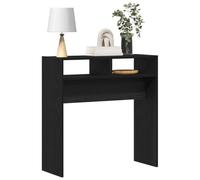 vidaXL Mesa Consola Roble Negro 78 x 30 x 80 cm Madera de ingeniería, Mesa Consola Elegante para Sala, Mueble Moderno Estrecho, decoración Chic de Entrada, Minimalista y Funcional