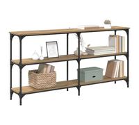 vidaXL Mesa Consola Roble Artesanal 150 x 29 x 75 cm, Mesa Consola Chic, Diseño Industrial Moderno, Rectangular Resistente, Espacio Suficiente, Ajustadores, para Sala