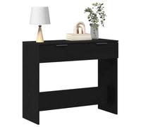 Mesa de centro moderna de roble negro con 2 cajones, compacta, estilo elegante, para salón y oficina, fácil de montar, muebles de MDF acabado mate, multiusos
