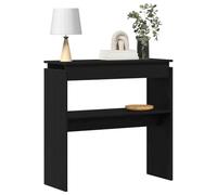 Mesa Consola vidaXL Negra y Elegante de Roble | 80X30X80 cm Diseño Moderno Autónomo Para Entrada y Sala de Estar Material de Madera sólida Acabado Mate Mesa Estrecha Muebles de Interior Vestíbulo