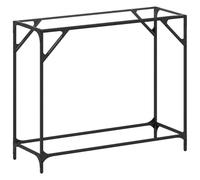 vidaXL Mesa Consola Superficie Vidrio Transparente Acero 98x35x81 cm, Consola, Mesa de recibidor, mesita Consola de Pasillo, Mesa de sofá