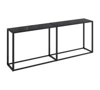 vidaXL Mesa Consola Entrada Pasillo Vestíbulo Recibidor Mesita Auxiliar Decoración Hogar Casa Escritorio Vidrio Templado Negro 200x35x75,5 cm