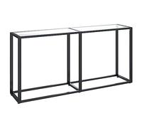vidaXL Mesa Consola Entrada Pasillo Vestíbulo Recibidor Mesita Auxiliar Decoración Hogar Casa Escritorio Vidrio Templado Transparente 160x35x75,5 cm