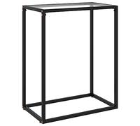 vidaXL Mesa Consola Entrada Pasillo Vestíbulo Recibidor Auxiliar Decoración Hogar Escritorio Mueble Vidrio Templado Transparente 60x35x75 cm