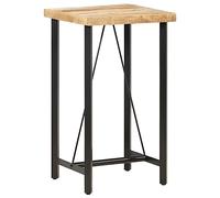 vidaXL Mesa de Bar Alta Cocina Comedor Cena Hogar Barra Bistro Café Exterior Estable Duradera 60x60x107 cm Madera Maciza de Mango Rugosa