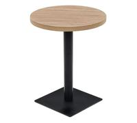 vidaXL Mesa de bar bistró MDF y acero redonda 60x75 cm color roble