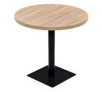 Vidaxl mesa de bar bistró mdf y acero redonda 80x75 cm color roble