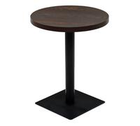Vidaxl mesa de bar bistró mdf y acero redonda fresno oscuro 60x75 cm