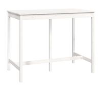 Mesa Alta De Bar Madera Maciza De Pino Blanco 140x80x110 Cm Vidaxl