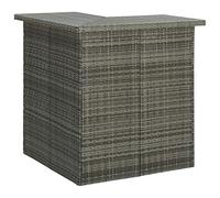 vidaXL Mesa de Bar de Esquina Soporte Alta de Cocina Fiesta Comedor Mostrador Moderno Reuniones Familiares Bistró Gris Ratán Sintético