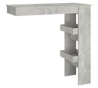 vidaXL Mesa de Bar de Pared Mesita de Comedor Alta Pub Barra Salón Cocina Restaurante Cafetería Muebles Madera Contrachapada Gris 102x45x103,5cm