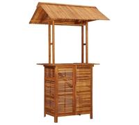 Mesa De Bar Jardín Con Tejado Madera De Acacia 113x106x217 Cm Vidaxl
