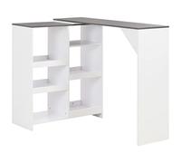 vidaXL Mesa de Bar Madera Blanca 138x39x110 cm Mesita Mesilla Elevada Alta Mueble Mobiliario Auxiliar Comedor Pub Estanterías Consola