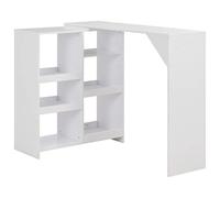vidaXL Mesa de Bar Madera Blanca 138x39x110 cm Mesita Mesilla Elevada Alta Mueble Mobiliario Auxiliar Comedor Pub Estanterías Consola