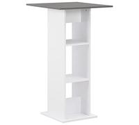 Mesa alta de cocina blanco y gris antracita 60x60x110 cm