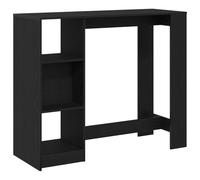 vidaXL Mesa de Bar Moderna Roble Negro con construcción de Madera sólida y Tres estantes para Uso Interior, Alta, Rectangular, compacta, estilosa