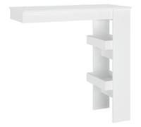 vidaXL Mesa de Bar de Pared Mesita de Comedor Alta Pub Barra Salón Cocina Restaurante Cafetería Muebles Madera Contrachapada Blanco 102x45x103,5cm