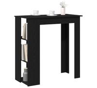 Mesa de Bar vidaXL de Roble Negra para Comedor | Diseño Rectangular de Madera Maciza Uso Interior Acomodando 4 Personas Acabado Mate Ideal para Cocinas y Habitaciones Muebles Cocina Alta Contemporánea