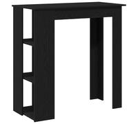 Mesa de Bar vidaXL de Roble Negra para Comedor | Diseño Rectangular de Madera Maciza Uso Interior Acomodando 4 Personas Acabado Mate Ideal para Cocinas y Habitaciones Muebles Cocina Alta Contemporánea