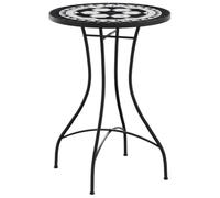vidaXL Mesa de bistró de Mosaico cerámica Negro y Blanco Ø50x70 cm