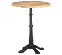 vidaXL Mesa de Bistró Mobiliario Muebles Exterior Patio Jardín Terraza Balcón Restaurante Cafetería Cocina Ø60x76 cm Madera de Mango Rugosa