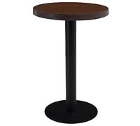 vidaXL Mesa de Bistró Mueble de Comedor Bar Barra Cafetería Restaurante Decoración Jardín Exterior Terraza con Tabla Redonda MDF Marrón Oscuro 50cm