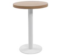 vidaXL Mesa de Bistró Mueble de Comedor Bar Barra Cafetería Restaurante Decoración Jardín Exterior Terraza con Tabla Redonda MDF Marrón Claro 60cm