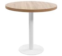vidaXL Mesa de Bistró Mueble de Comedor Bar Barra Cafetería Restaurante Decoración Jardín Exterior Terraza con Tabla Redonda MDF Marrón Claro 80cm
