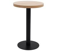 vidaXL Mesa de Bistró Mueble de Comedor Bar Barra Cafetería Restaurante Decoración Jardín Exterior Terraza con Tabla Redonda MDF Marrón Claro